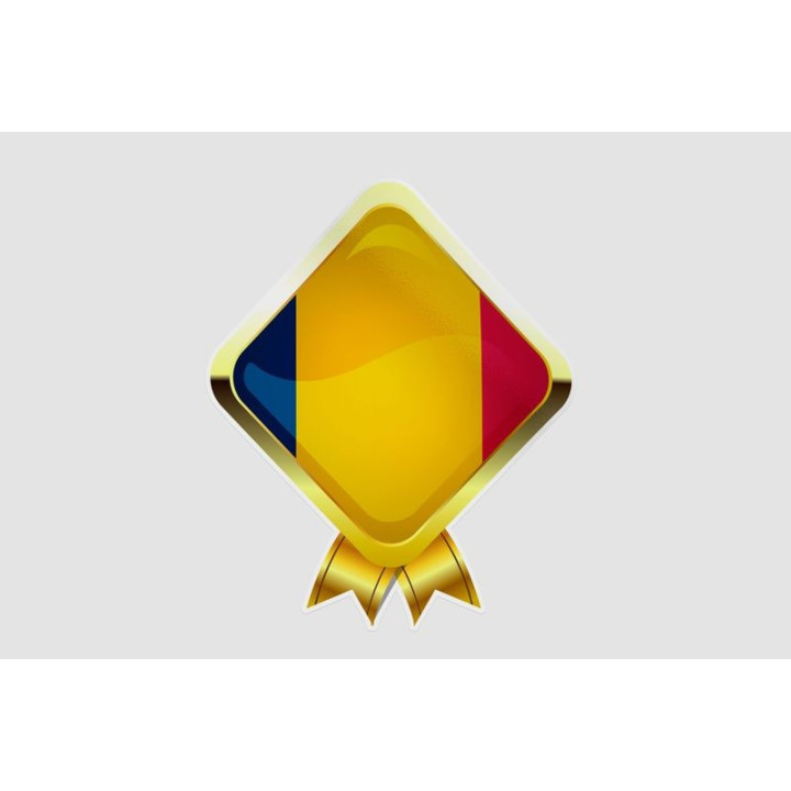 Republic Of Chad Flag Style 3 Sticker - DecalsHouse