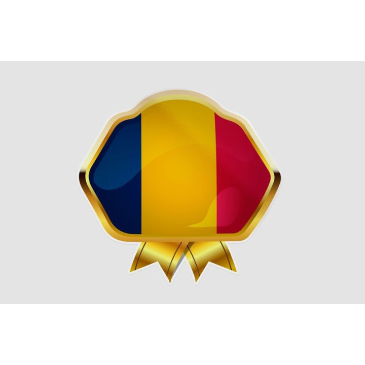 Republic Of Chad Flag Style 5 Sticker - DecalsHouse