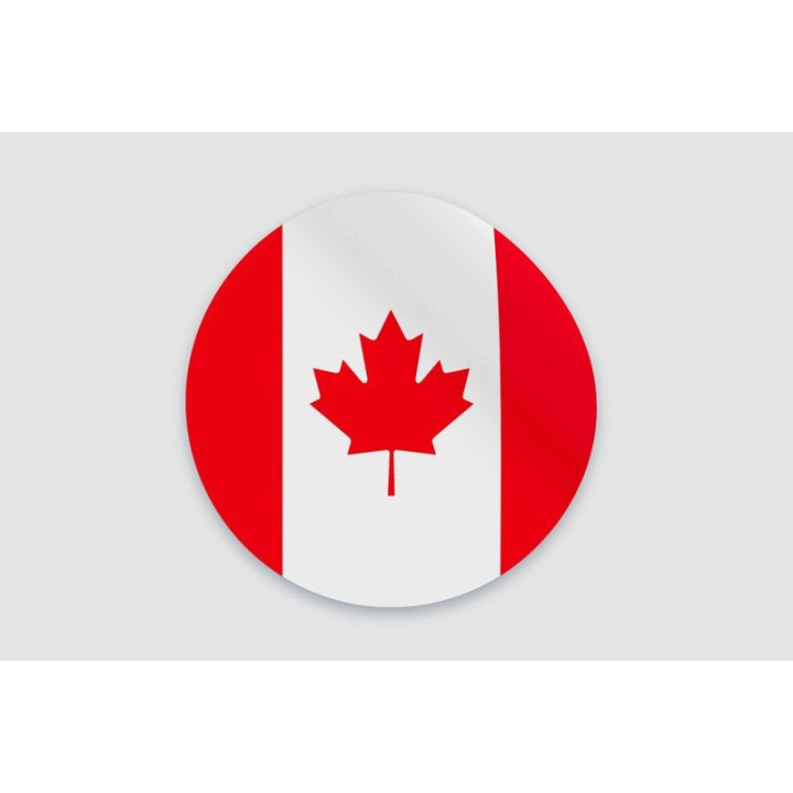 Round Canadian Flag Sticker - DecalsHouse