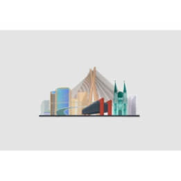 Sao Paulo Landmark Futuristic City Sticker - DecalsHouse