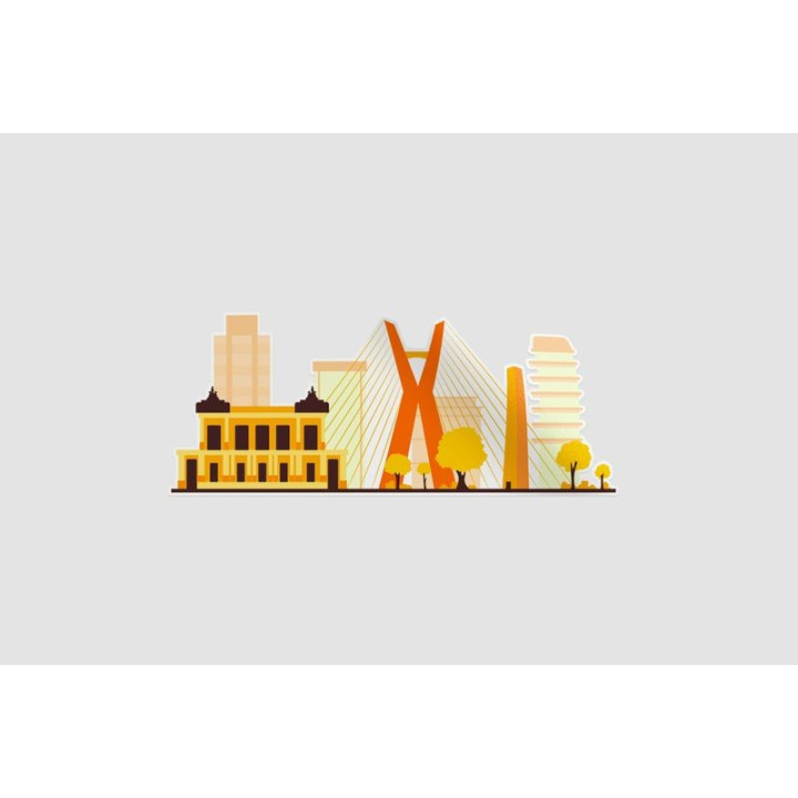 Sao Paulo Landmark Style 2 Sticker - DecalsHouse