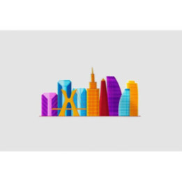 Sao Paulo Skyline In Vivid Colours Sticker - DecalsHouse