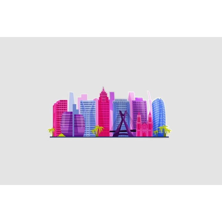 Sao Paulo Skyline Style 3 Sticker - DecalsHouse