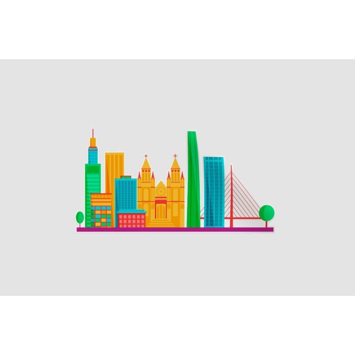 Sao Paulo Skyline Style 4 Sticker - DecalsHouse