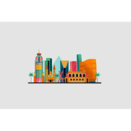Sao Paulo Skyline Style 6 Sticker - DecalsHouse