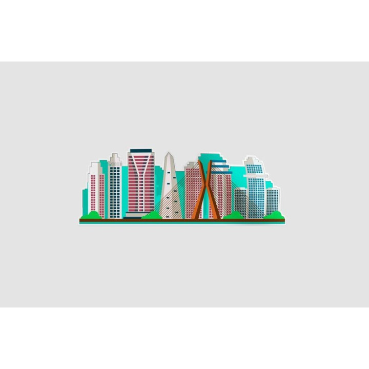 Sao Paulo Skyline Style 8 Sticker - DecalsHouse