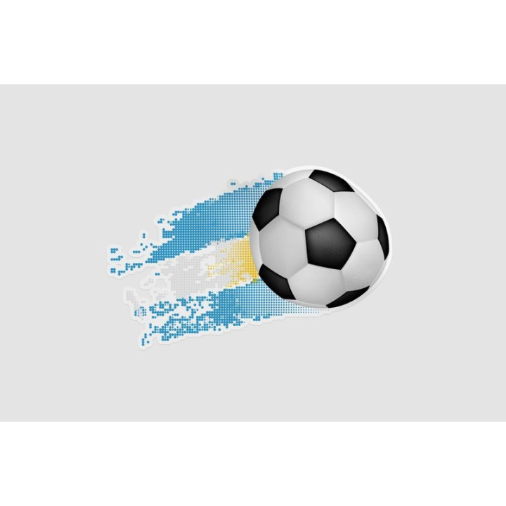 Soccer Ball On Argentina Flag Sticker - DecalsHouse