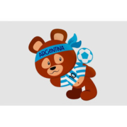 Soccer Teddy Bear Argentina Sticker - DecalsHouse