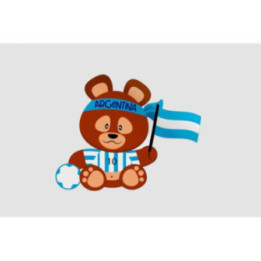 Soccer Teddy Bear Argentina Style 2 Sticker - DecalsHouse