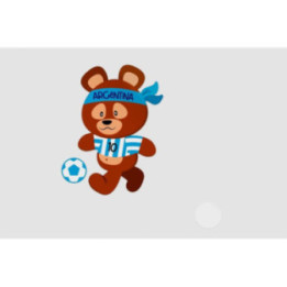 Soccer Teddy Bear Argentina Style 3 Sticker - DecalsHouse