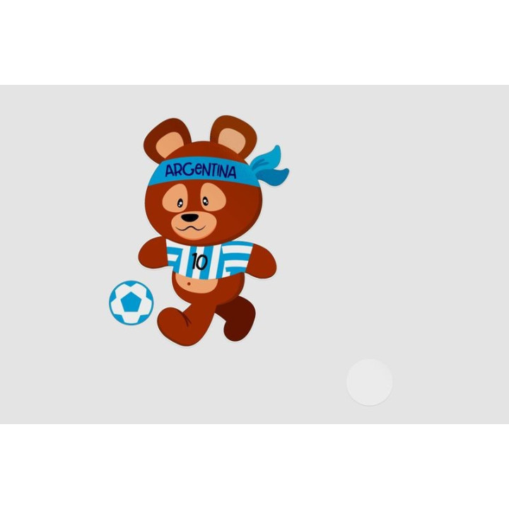Soccer Teddy Bear Argentina Style 3 Sticker - DecalsHouse