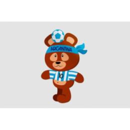 Soccer Teddy Bear Argentina Style 4 Sticker - DecalsHouse