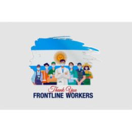 Thank You Frontline Workers Argentinian Flag Sticker - DecalsHouse