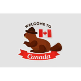 Welcome To Canada Beaver With Hat And Flag Sticker - DecalsHouse