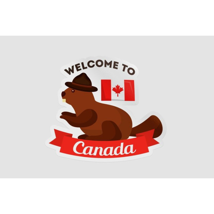 Welcome To Canada Grizzly Bear Sticker - DecalsHouse