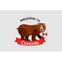 Welcome To Canada Grizzly Bear Style 3 Sticker - DecalsHouse