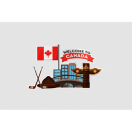 Welcome To Canada Totem City Hockey Sticks Puck And Flag Sticker - DecalsHouse