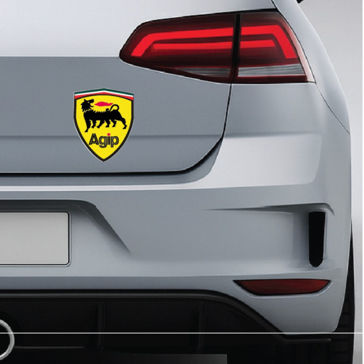Agip Stickers - Six-Legged Dog Badge Race Car Decals (2-Pack)