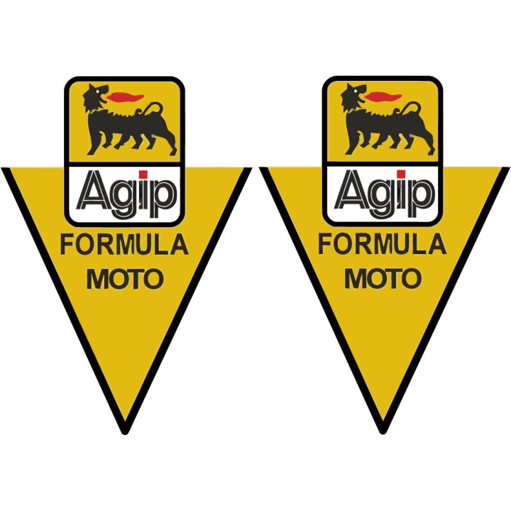 2x Agip Logo Formula Moto Style 2 Stickers Decals - DecalsHouse