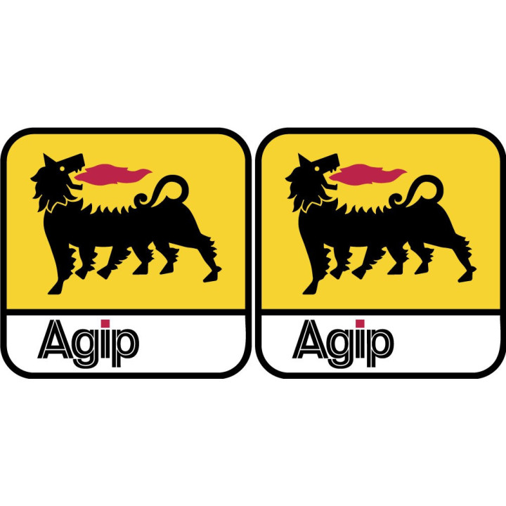 Agip Logo Style 2 Stickers – ENI Ferrari MotoGP Racing Sponsor Decals (2-Pack)