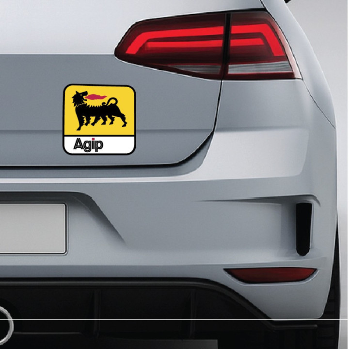 Agip Logo Style 2 Stickers – ENI Ferrari MotoGP Racing Sponsor Decals (2-Pack)