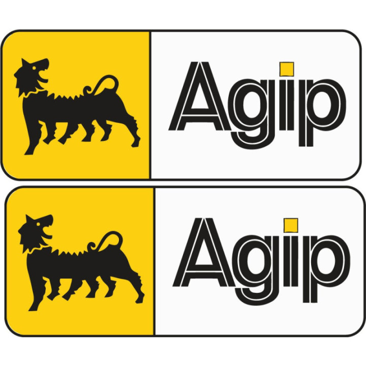 2x Agip Logo Style 3 Stickers Decals - DecalsHouse