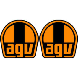 2x Agv Logo Orange Stickers Decals - DecalsHouse