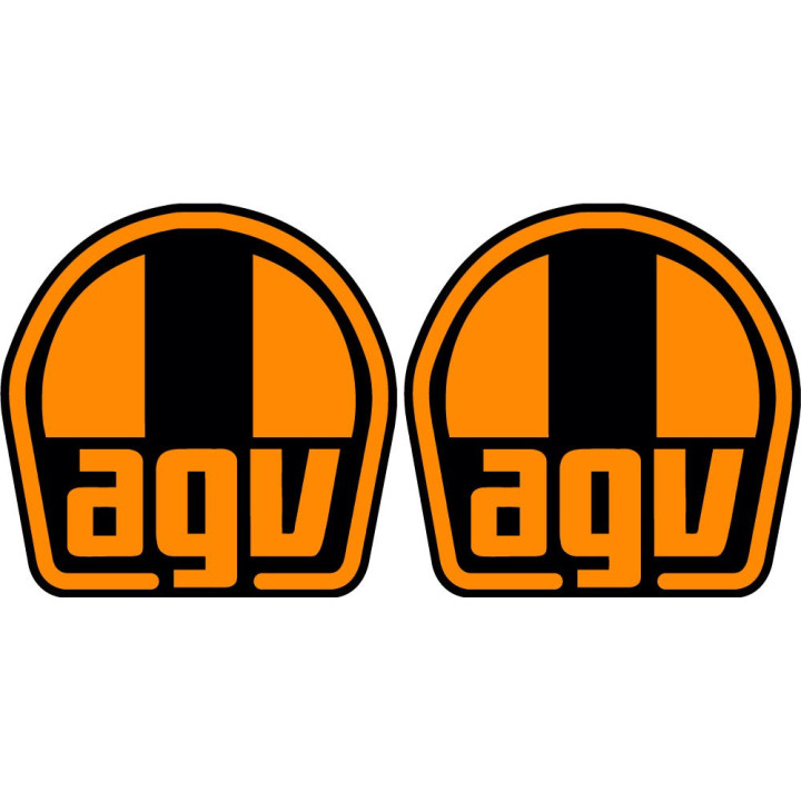2x Agv Logo Orange Stickers Decals - DecalsHouse