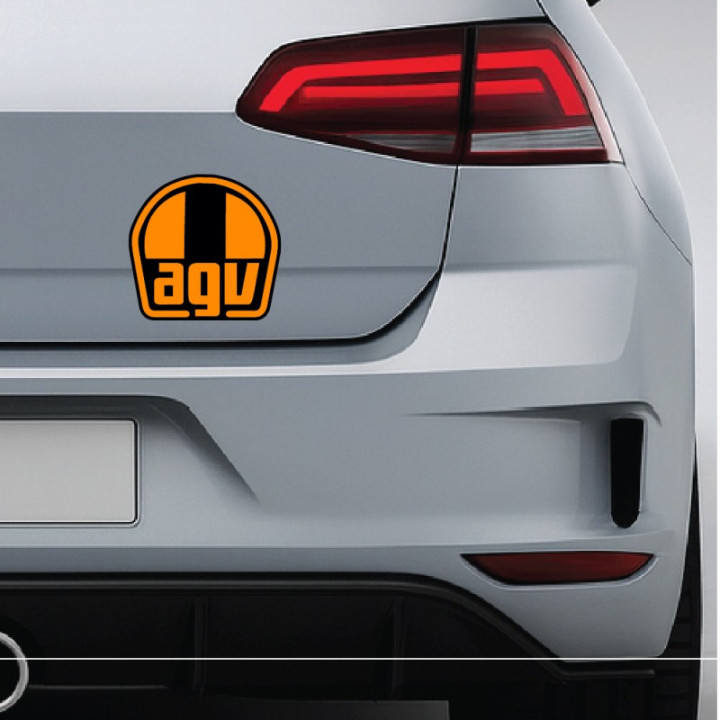 2x Agv Logo Orange Stickers Decals - DecalsHouse