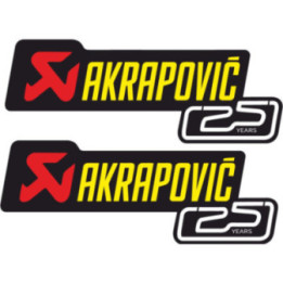 2x Akrapovic Logo 25 Years Stickers Decals - DecalsHouse