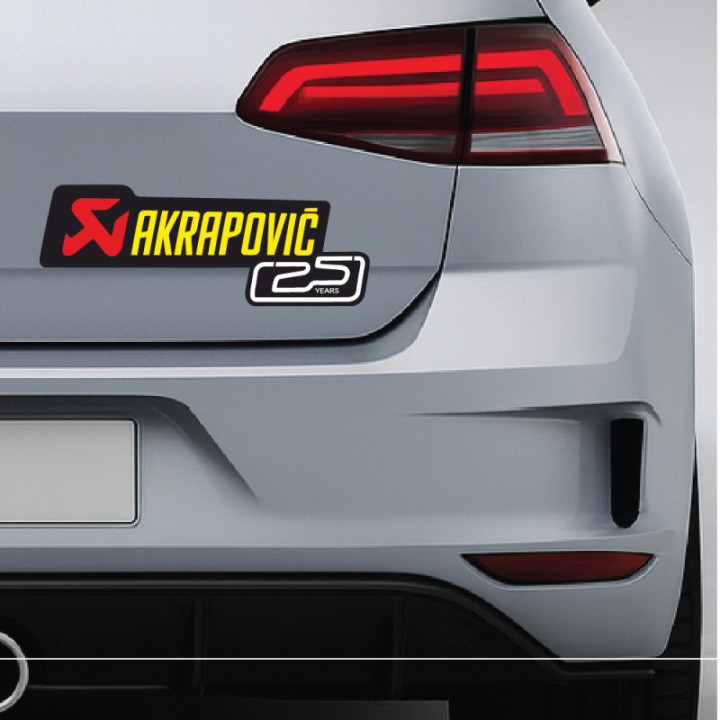 2x Akrapovic Logo 25 Years Stickers Decals - DecalsHouse