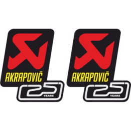 2x Akrapovic Logo 25 Years Style 3 Stickers Decals - DecalsHouse