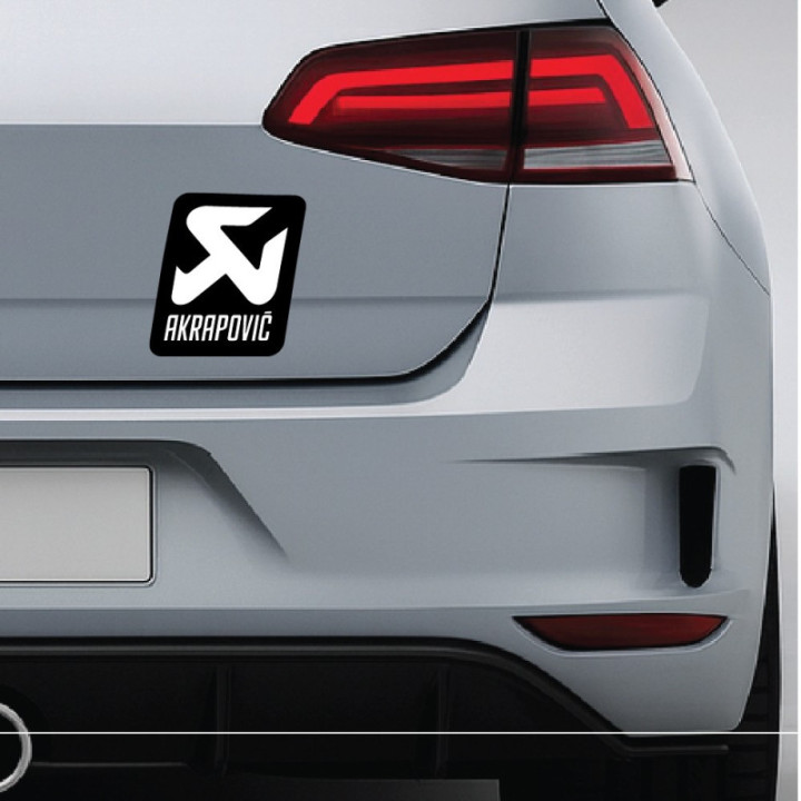 2x Akrapovic Logo Black And White Stickers Decals - DecalsHouse