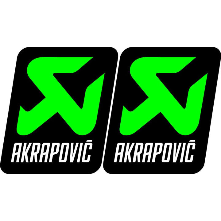 Akrapovic Green Stickers – Titanium Exhaust MotoGP Decals (2-Pack)