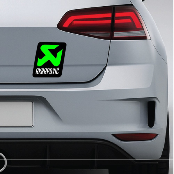 Akrapovic Green Stickers – Titanium Exhaust MotoGP Decals (2-Pack)