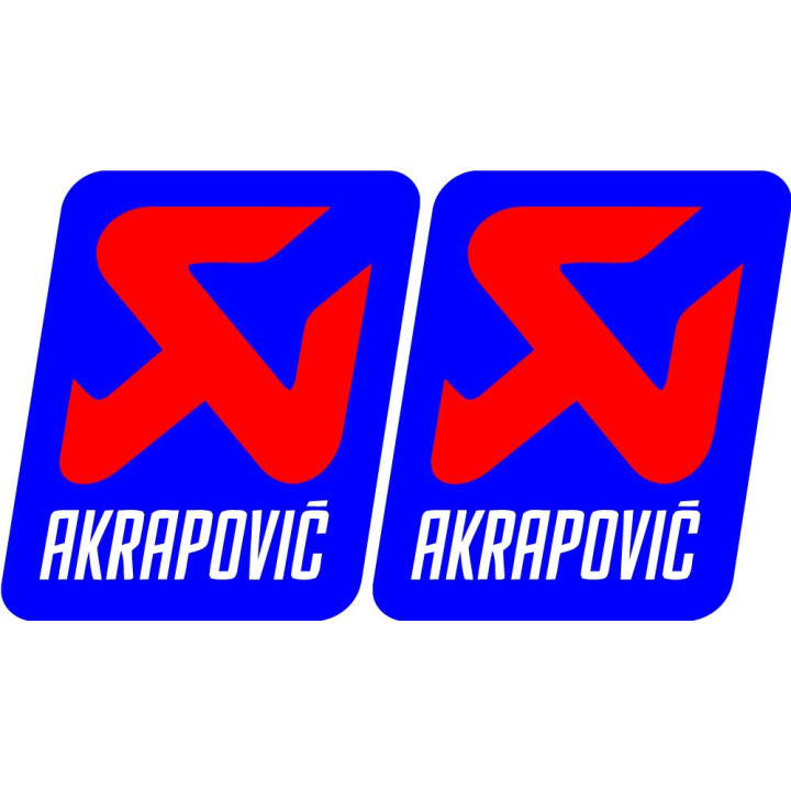 2x Akrapovic Logo Style 8 Stickers Decals - DecalsHouse