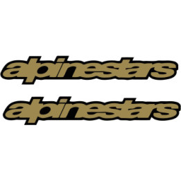 2x Alpinestars Logos Gold Stickers Decals - DecalsHouse