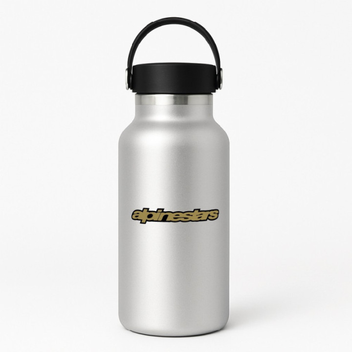 2x Alpinestars Logos Gold Stickers Decals - DecalsHouse