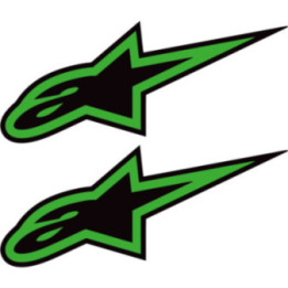 Alpinestars Green Stickers – Motocross Motorsport Decals (2-Pack)
