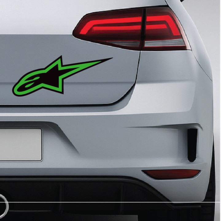 Alpinestars Green Stickers – Motocross Motorsport Decals (2-Pack)