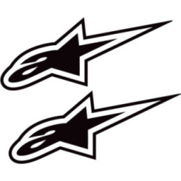 Alpinestars White Logo Stickers – Racing Sponsor Decals (2-Pack)