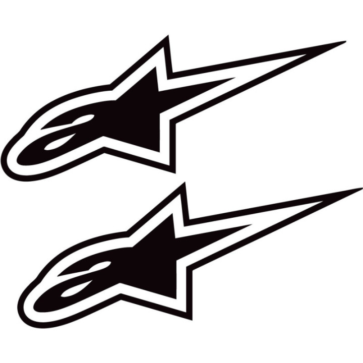 Alpinestars White Logo Stickers – Racing Sponsor Decals (2-Pack)