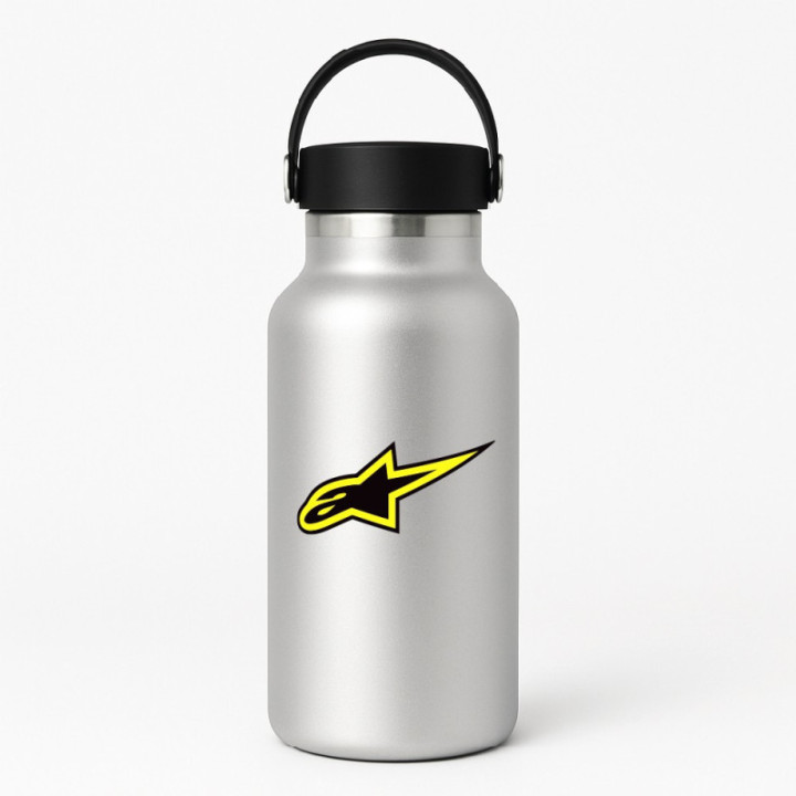 2x Alpinestars Logos Style 2 Yellow Stickers Decals - DecalsHouse