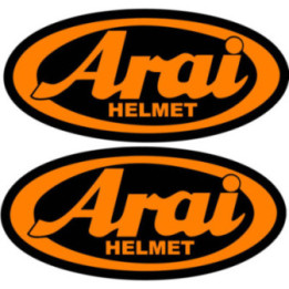 Arai Orange Logo Stickers – MotoGP Racing Helmet Sponsor Decals (2-Pack)