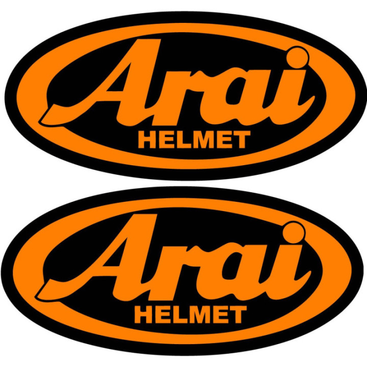 Arai Orange Logo Stickers – MotoGP Racing Helmet Sponsor Decals (2-Pack)