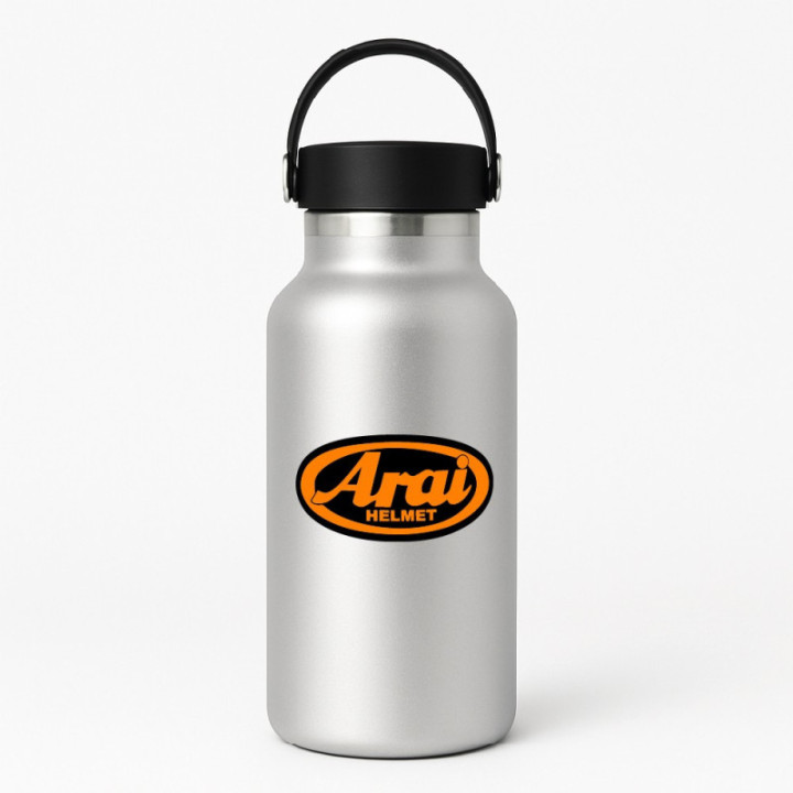 Arai Orange Logo Stickers – MotoGP Racing Helmet Sponsor Decals (2-Pack)
