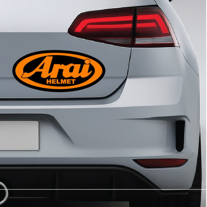 Arai Orange Logo Stickers – MotoGP Racing Helmet Sponsor Decals (2-Pack)