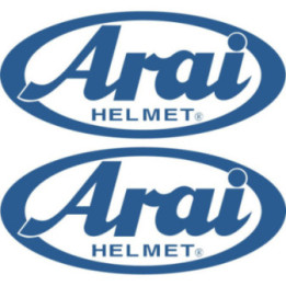 2x Arai Logo White And Blue Stickers Decals - DecalsHouse