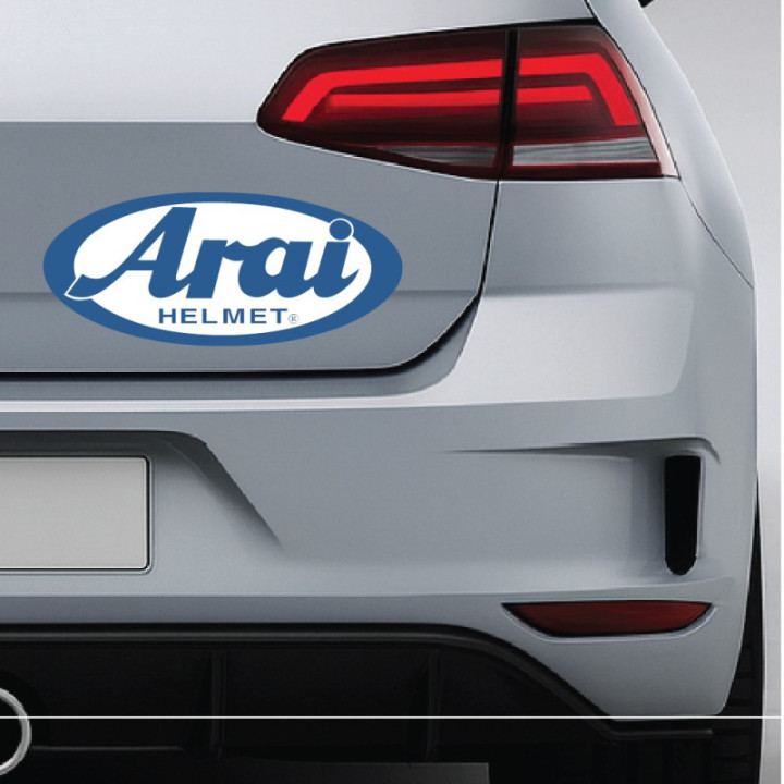 2x Arai Logo White And Blue Stickers Decals - DecalsHouse