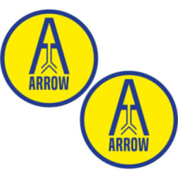 2x Arrow Exhaust Logo Round Stickers Decals - DecalsHouse